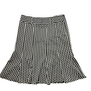 Vintage Susan Bristol Polka Dot White Fit Flair 12 Whimsy Mod Preppy Skirt